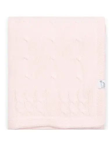 POETREE GEBREID WIEGDEKEN 100% KATOEN 80X100 - ROZE