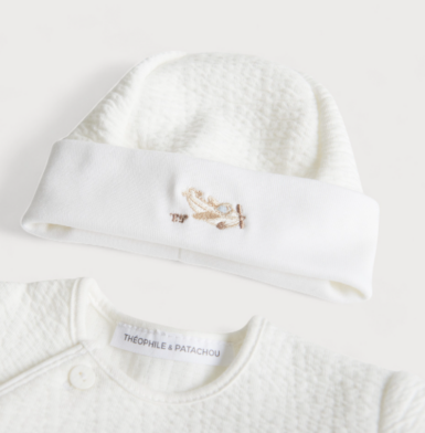 THEOPHILE & PATACHOU MUTS JERSEY FLUWEEL GEBORDUURD VLIEGTUIG - IVOOR
