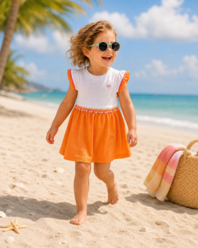 NATINI KLEEDJE FIFI WHITE/ORANGE