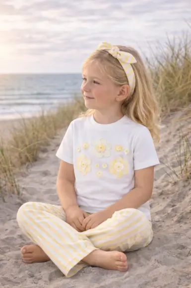 NATINI T-SHIRT FLOWER JADE