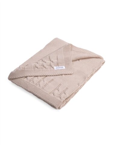POETREE WIEGDEKEN GEBREID KATOEN CAMEL - BEIGE