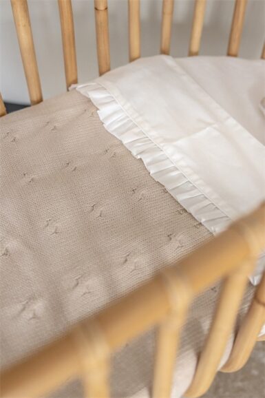 POETREE WIEGDEKEN GEBREID KATOEN CAMEL - BEIGE