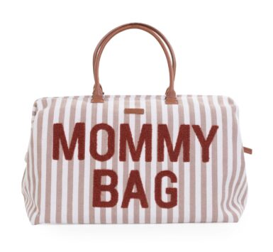 CHILDHOME MOMMY BAG STRIPES - NUDE/TERRACOTTA
