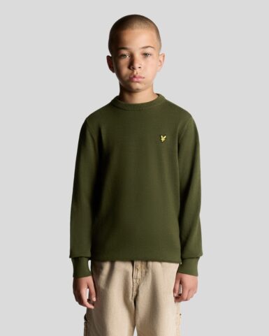 LYLE & SCOTT TRUI KATOEN MET RONDE HALS KHAKI