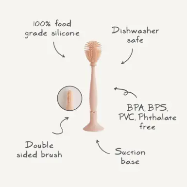 MUSHIE - SILICONE BABY BOTTLE BRUSH - SHIFTING SAND