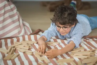 PLAY & GO SPEELMAT & OPBERGZAK STRIPES BROWN
