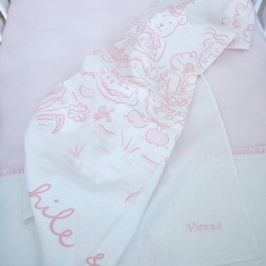 THEOPHILE & PATACHOU PINK GARDEN PARTY TETRADOEK SCHAAP 100X100CM