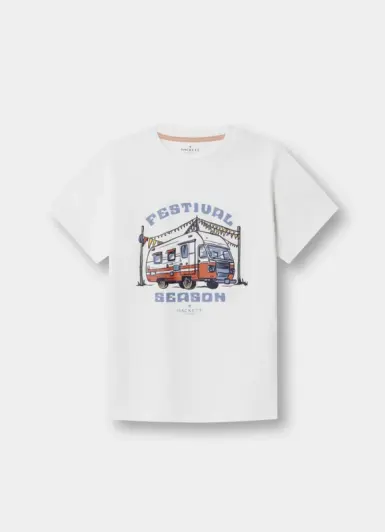 HACKETT T-SHIRT FESTIVAL CAMPER - WIT