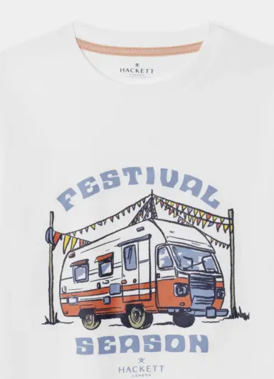 HACKETT T-SHIRT FESTIVAL CAMPER - WIT
