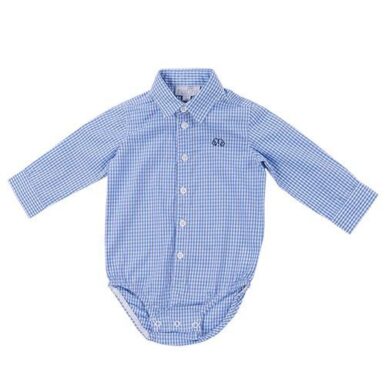 NATINI BODYSHIRT PIERROT VICHY LIGHT BLAUW