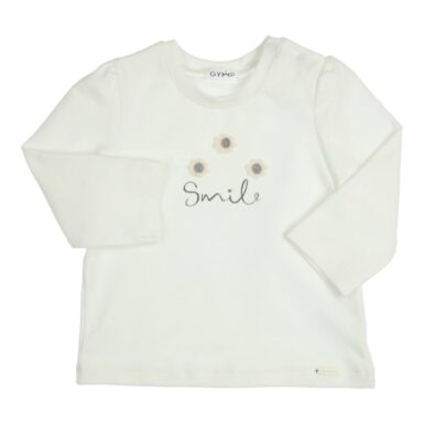 GYMP T-SHIRT LANGE MOUW AERODOUX SMILE OFF-WHITE