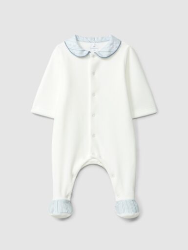 LARANJINHA ZACHT KRUIPPAKJE MET GESTREEPT DETAIL BLUE