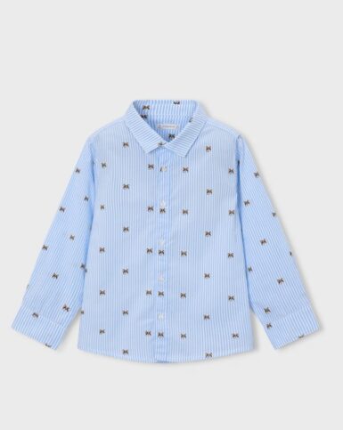 MAYORAL BOY PUPPY PRINT SHIRT LIGHT BLUE