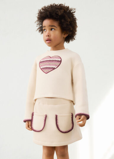 MAYORAL SETJE HART SWEATER MET ROKJE BEIGE