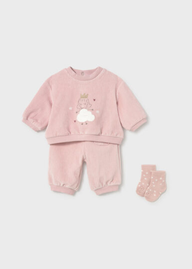 MAYORAL SET SWEATER + BROEK + SOKKKEN PINK