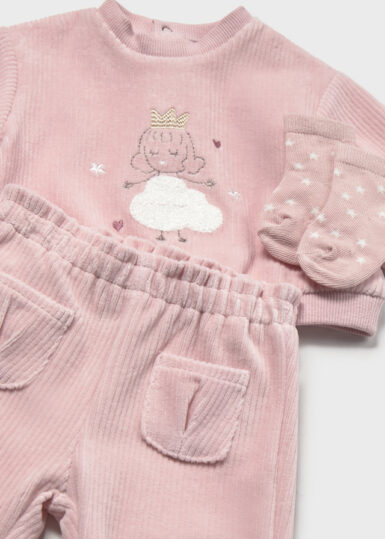 MAYORAL SET SWEATER + BROEK + SOKKKEN PINK