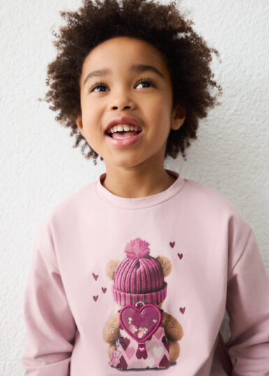 MAYORAL T -SHIRT MET BERENPRINT MAUVE