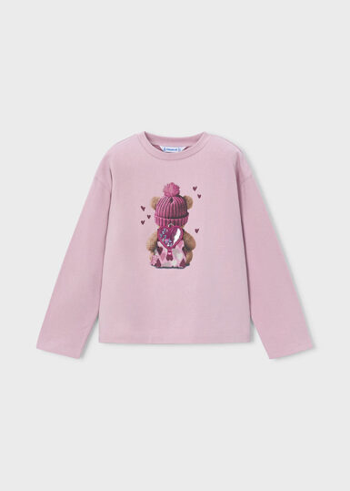 MAYORAL T -SHIRT MET BERENPRINT MAUVE