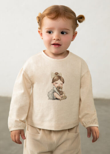 MAYORAL T SHIRT MET MEISJE TEDDYBEER