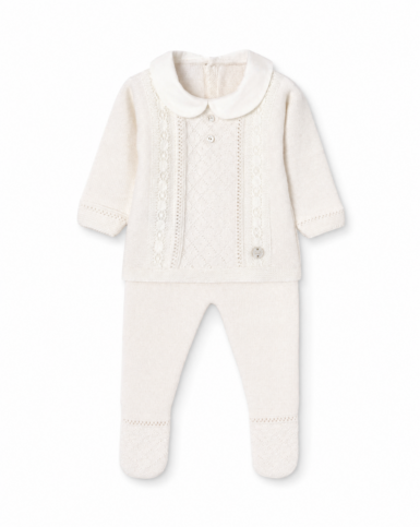 PAZ RODRIGUEZ 2 DELIG DOOPKRUIPPAKJE TRICOT OFF WHITE