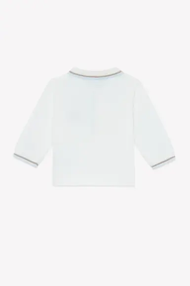 TARTINE ET CHOCOLAT POLO SHIRT ECRU COTTON EMBRODERY DOG