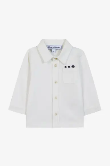 TARTINE ET CHOCOLAT SHIRT WHITE COTTON POINTED COLLAR EMBRODERY