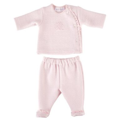 THEOPHILE & PATACHOU BLOES JERSEY GEWAFELD+ BROEK ROZE