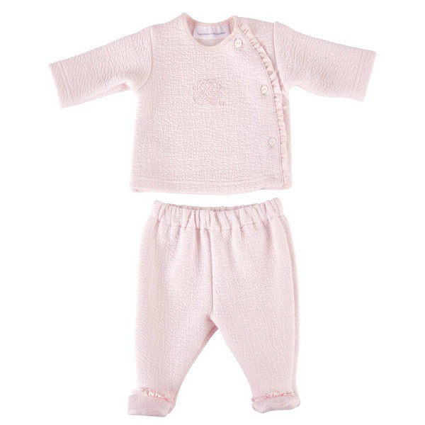 THEOPHILE & PATACHOU BLOES JERSEY GEWAFELD+ BROEK ROZE