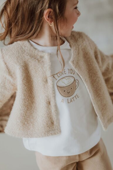 GYMP T-SHIRT LANGE MOUW AERODOUX I LOVE YOU A LATTE OFF WHITE