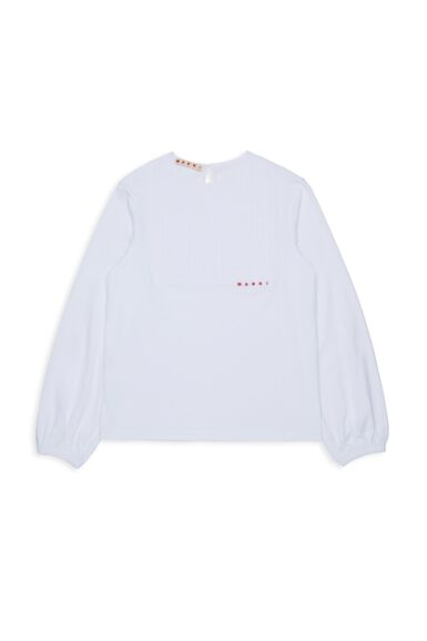 MARNI T-SHIRT-HEMD MET PLISSE DESIGN WHITE