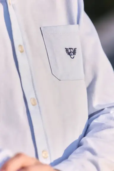 TARTINE ET CHOCOLAT SHIRT COTTON SKY POINTED COLLAR EMBRODERY