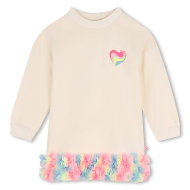 BILLIEBLUSH FLEECE KLEEDJE MET TULE RUCHES BEIGE