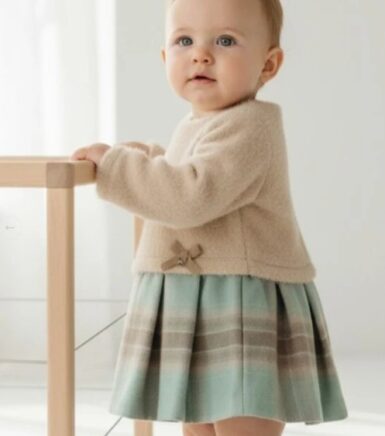 GYMP JURK LARISSA GREEN BEIGE