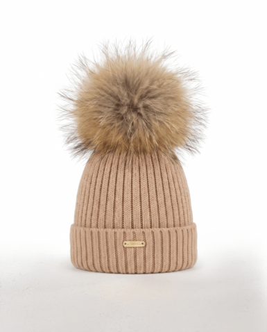 IL TRENINO BABYMUTS WARM BEIGE POMPON NATUREL