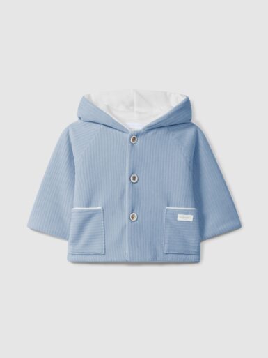 LARANJINHA JASJE IN ZACHT RIBFLUWEEL MET KAP BLUE
