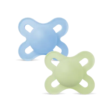 MAM ORIGINAL START FOPSPEEN SILICONE 0-2M BLAUW/GROEN 2ST