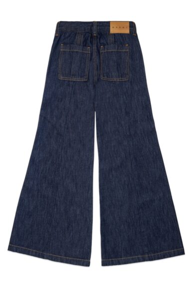 MARNI JEANS MET WIJDE PIJPEN DARK BLUE