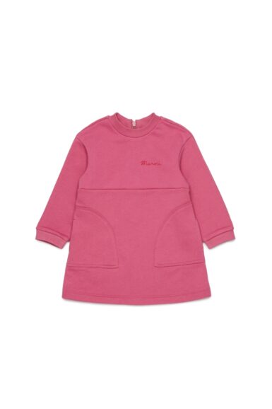 MARNI SWEATERJURK MET OPGESTIKTE ZAKKEN PINK