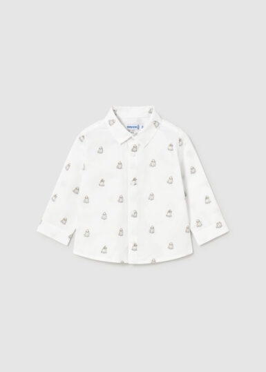 MAYORAL HEMD JACQUARD MET PRINT HONDJE WHITE