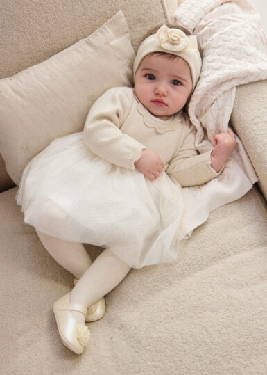 MAYORAL TRICOT JURKJE MET TULE CHAMPAGNE