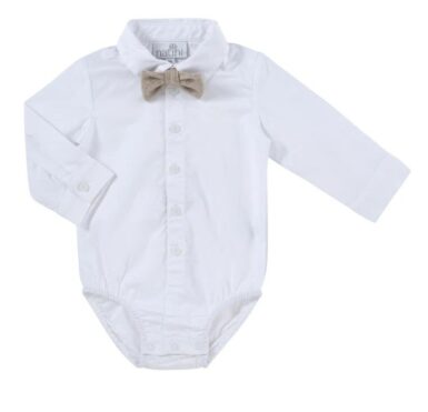 NATINI BODYHEMD CAS MET STRIK BEIGE OFF WHITE