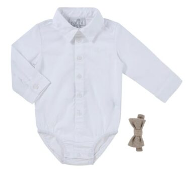 NATINI BODYHEMD CAS MET STRIK BEIGE OFF WHITE