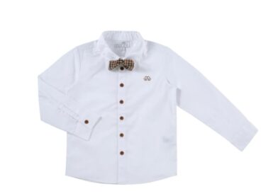 NATINI HEMDJE PIERROT MET GERUIT BEIGE STRIKJE WHITE