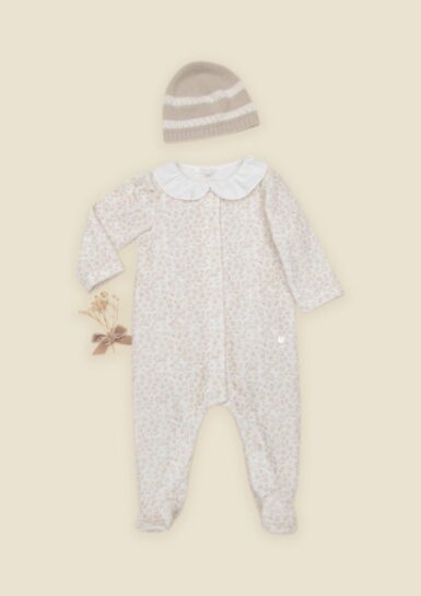 PATACHOU KRUIPPAKJE MET BLOEMENPRINT BEIGE