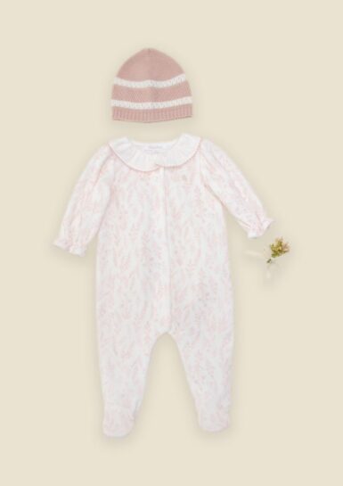 PATACHOU KRUIPPAKJE MET BLOEMENPRINT ECRU-PINK
