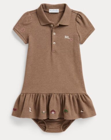 RALPH LAUREN KLEEDJE MET ROMPER BRUIN