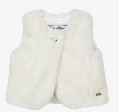 TARTINE ET CHOCOLAT BODYWARMER IN IMITATIEBONT ECRU