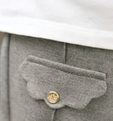 TARTINE ET CHOCOLAT BROEK MET OPGESTIKTE SIERZAKKEN GREY