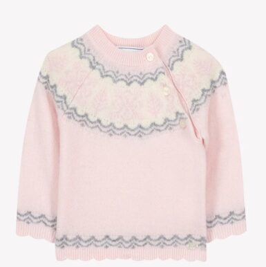 TARTINE ET CHOCOLAT SWEATER FLAKE PATTERN PINK