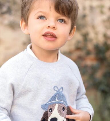 TARTINE ET CHOCOLAT SWEATER PRINT DOG BLUE